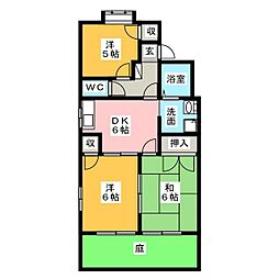 グリーンヒルズ室賀 3DKの間取図画像
