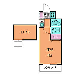 arrheights平針 ワンルームの間取図画像
