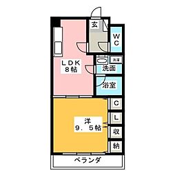 アステイオス 1LDKの間取図画像