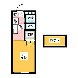 レオパレスエルドラド 1Kの間取図画像