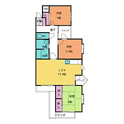 グレイスコート原 3LDKの間取図画像