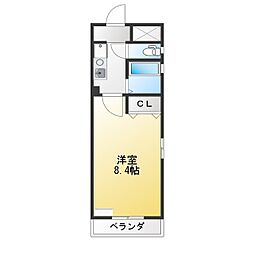 ワンライフ原 1Kの間取図画像