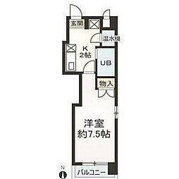 ドエル植田南 1Kの間取図画像