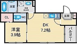 ハーモニーテラス平針I 1DKの間取図画像