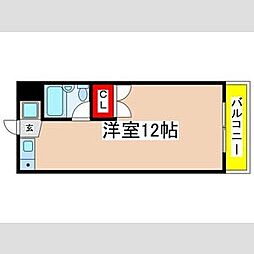 パークサイドジュリ ワンルームの間取図画像