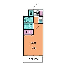 arrheights平針 ワンルームの間取図画像