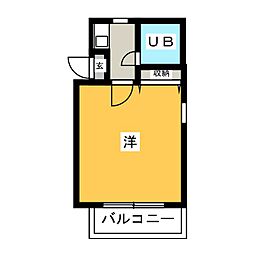 メゾンS 1Kの間取図画像