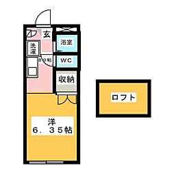 レオパレスエルドラド ワンルームの間取図画像