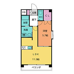 レジェンド21 1LDKの間取図画像