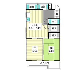 シェモア 2LDKの間取図画像