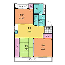 グレイス寿 3LDKの間取図画像