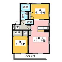 ウィステリア天白　Ｂ棟  ｜ 愛知県名古屋市天白区大根町（賃貸アパート2LDK・2階・53.56㎡） その2