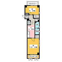 リューデスハイム  ｜ 愛知県名古屋市天白区植田１丁目（賃貸マンション2K・2階・53.36㎡） その2