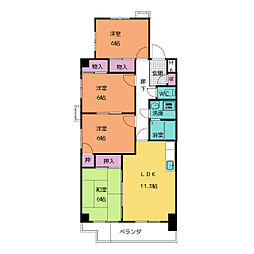 ピュア中平 4LDKの間取図画像