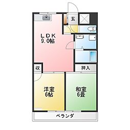 メゾンリベルテ 2LDKの間取図画像