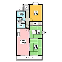 ムーニーナリタ 2階3LDKの間取り