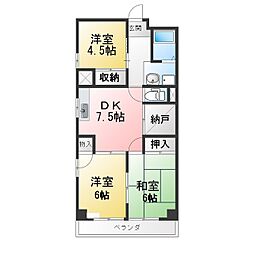 室賀レジデンス 3SDKの間取図画像