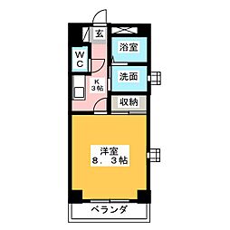 アネックス植田 1Kの間取図画像