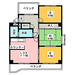 グランパス18 3LDKの間取図画像