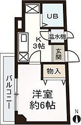ドエル植田南 1Kの間取図画像