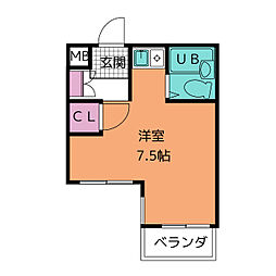 プレアール名古屋原 ワンルームの間取図画像