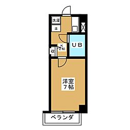 SMY88ウエダ 1Kの間取図画像