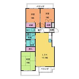 グレイスコート原 3LDKの間取図画像