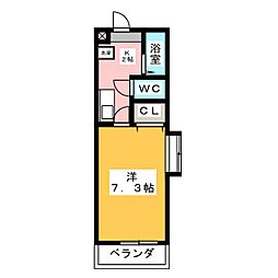 ウインズ原 1Kの間取図画像