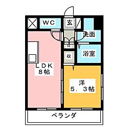 Ange高宮 1LDKの間取図画像