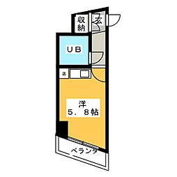 サンリバーイナダ ワンルームの間取図画像