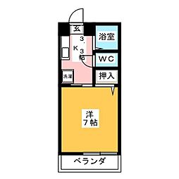 ジュネス土原 1Kの間取図画像