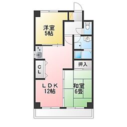 グリーンハイツ平針1 2LDKの間取図画像