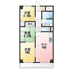 サンテラス近藤 3DKの間取図画像