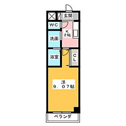 Cherissent御前場 1Kの間取図画像