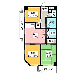 アスト鴻ノ巣 3DKの間取図画像
