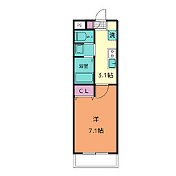 A・Cｉｔｙ一宮三条 4階1Kの間取り