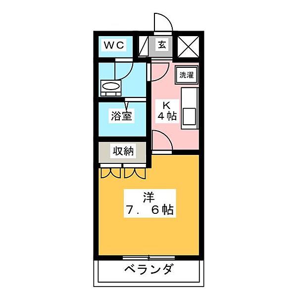 ファイブシャトーかすみ ｜愛知県一宮市西五城字杁先南(賃貸マンション1K・1階・26.40㎡)の写真 その2