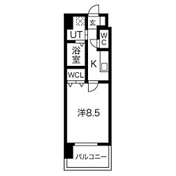 ＩＣＨＩＮＯＭＩＹＡ　ＲＩＳＥ 15階1Kの間取り