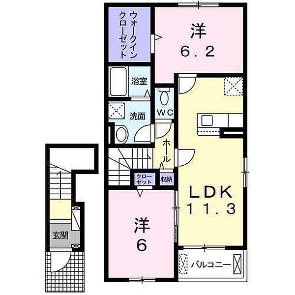 ハレ　ルアナ　2 203｜愛知県一宮市西五城字下須賀(賃貸アパート2LDK・2階・58.60㎡)の写真 その2