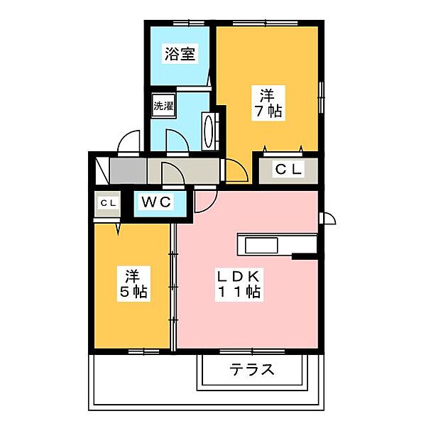 西五城ヒルズ ｜愛知県一宮市西五城字起境(賃貸アパート2LDK・1階・53.76㎡)の写真 その2