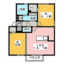 カピオン門間II  ｜ 愛知県一宮市木曽川町門間字金屎（賃貸アパート2LDK・1階・55.44㎡） その2