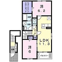 サニーハウスTOYAMAIII 205 ｜ 愛知県一宮市西五城字起境18（賃貸アパート2LDK・2階・58.64㎡） その2