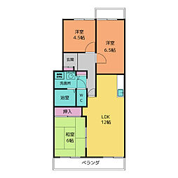 グリーンライフ苅安賀 3LDKの間取図画像