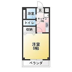 ピッコロハイツ 1Kの間取図画像