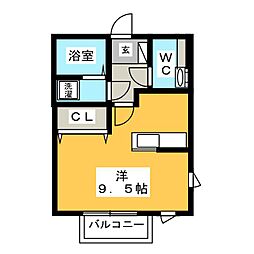 ハイツKANAI ワンルームの間取図画像