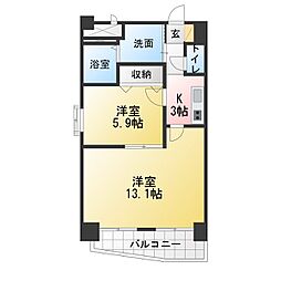 ルネ新生 2Kの間取図画像