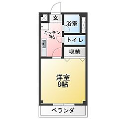 ピッコロハイツ 1Kの間取図画像