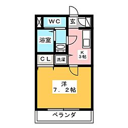 リベルテMJ 1Kの間取図画像