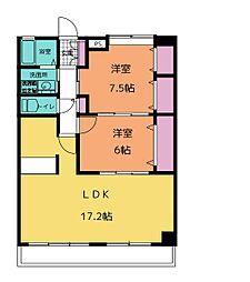 グレース篠木5 2LDKの間取図画像
