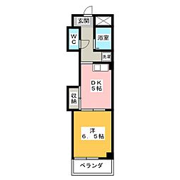 メゾンブロッサム 1DKの間取図画像